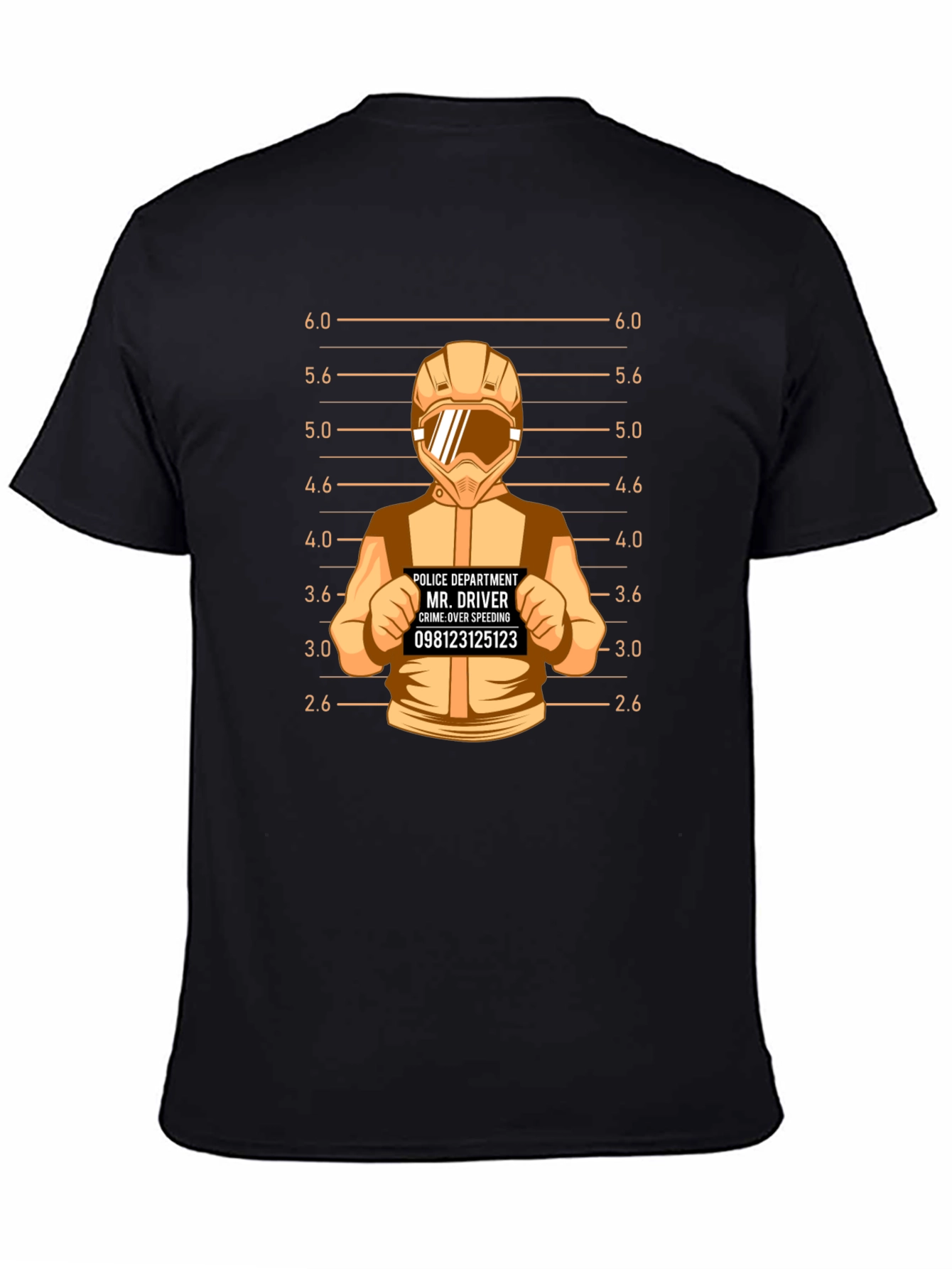 Driver Mugshot Graphic Tee - Speeding Crime Humor