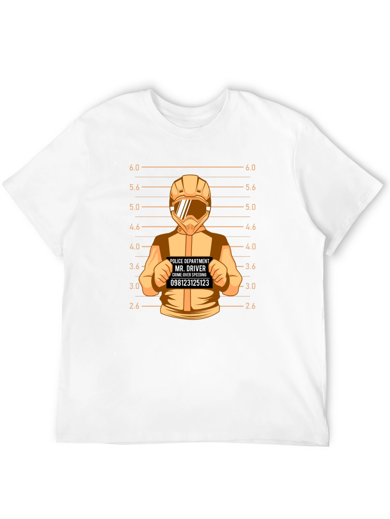 Driver Mugshot Graphic Tee - Speeding Crime Humor
