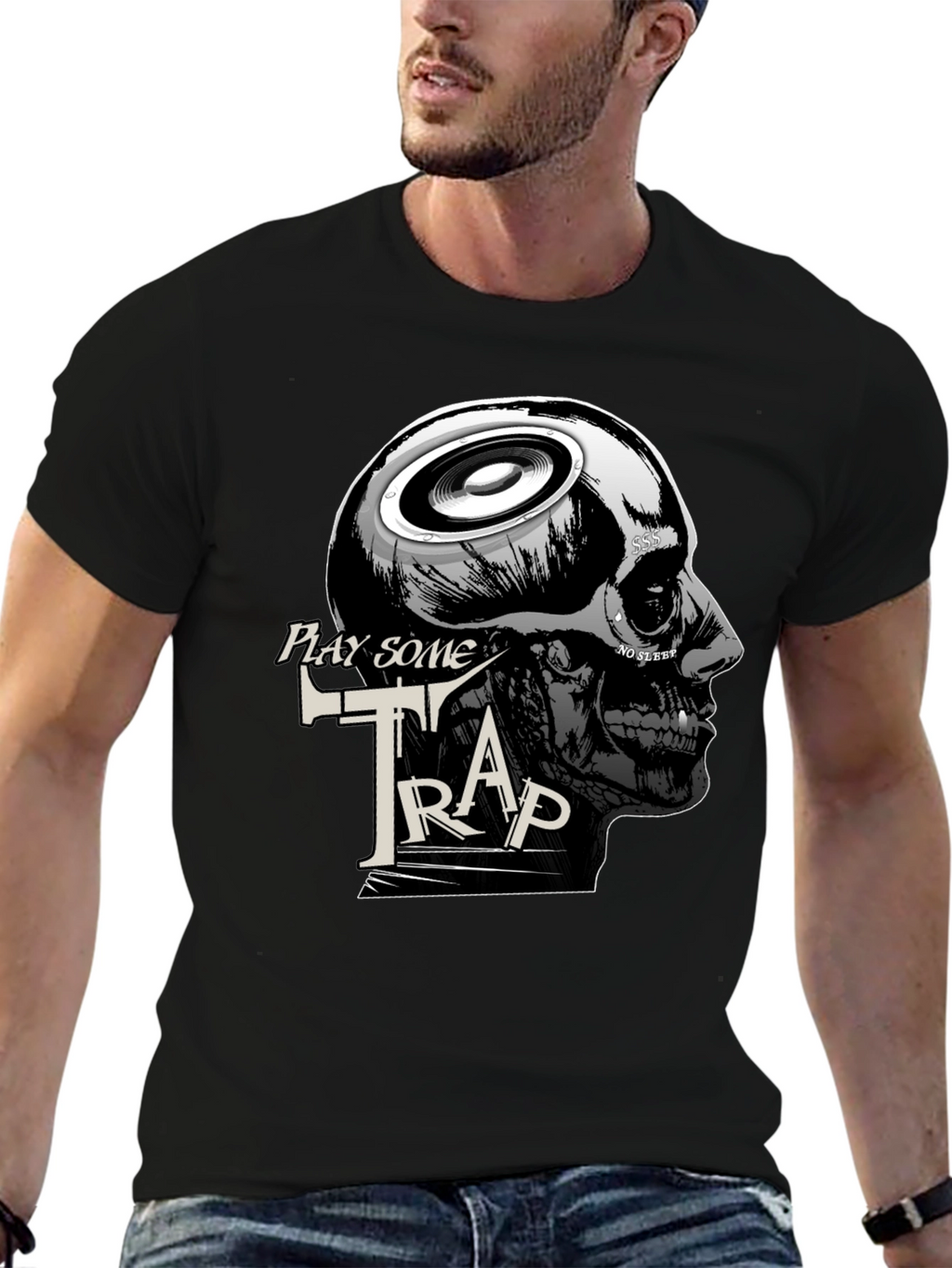 Play Some Trap Graphic Tee - Skull Speaker Design
