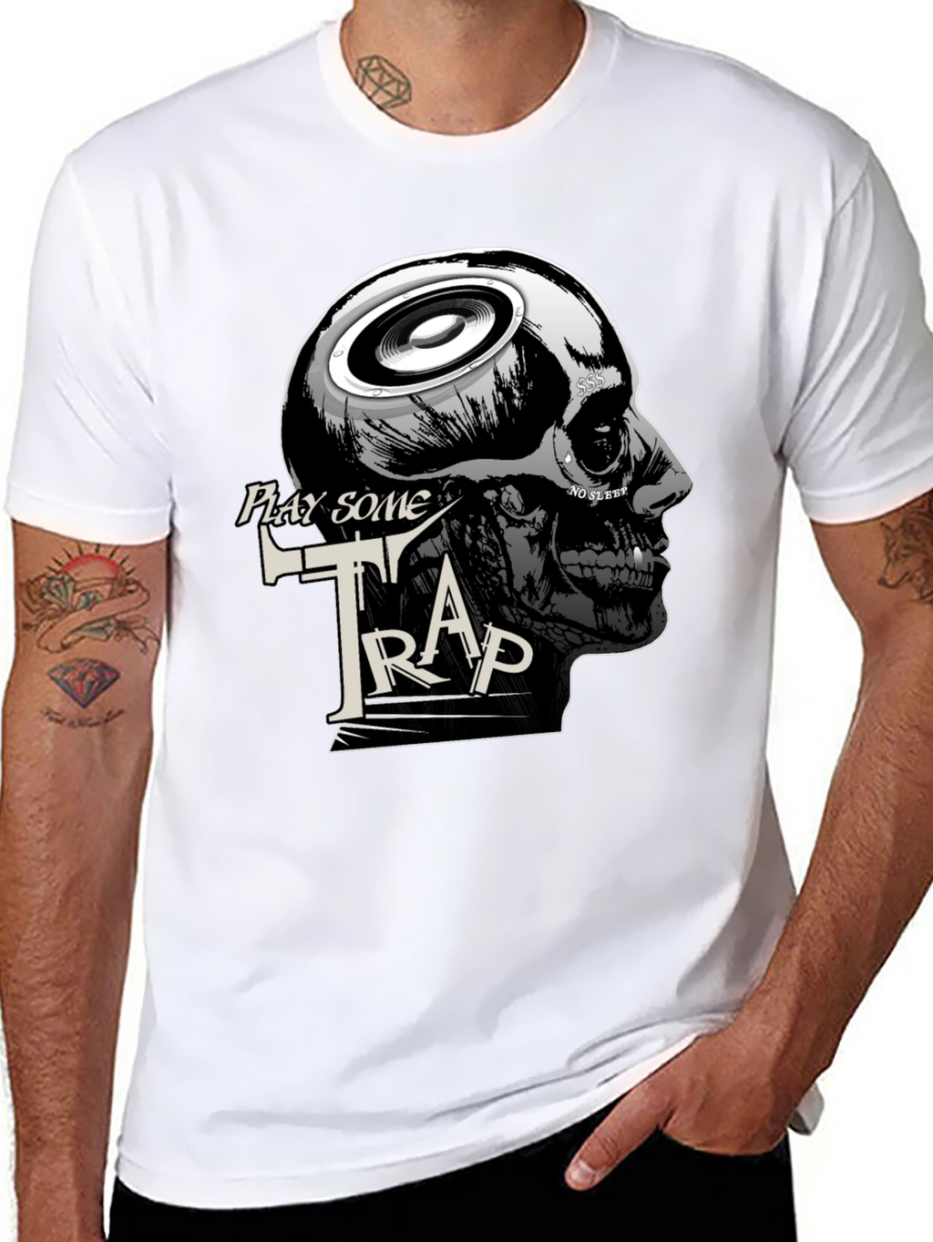 Play Some Trap Graphic Tee - Skull Speaker Design