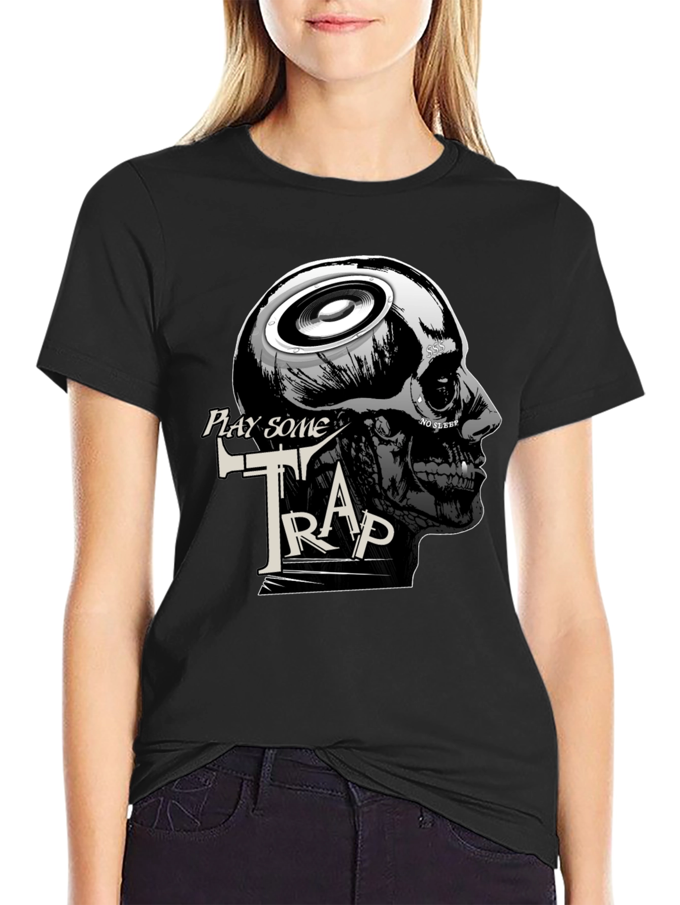 Play Some Trap Graphic Tee - Skull Speaker Design