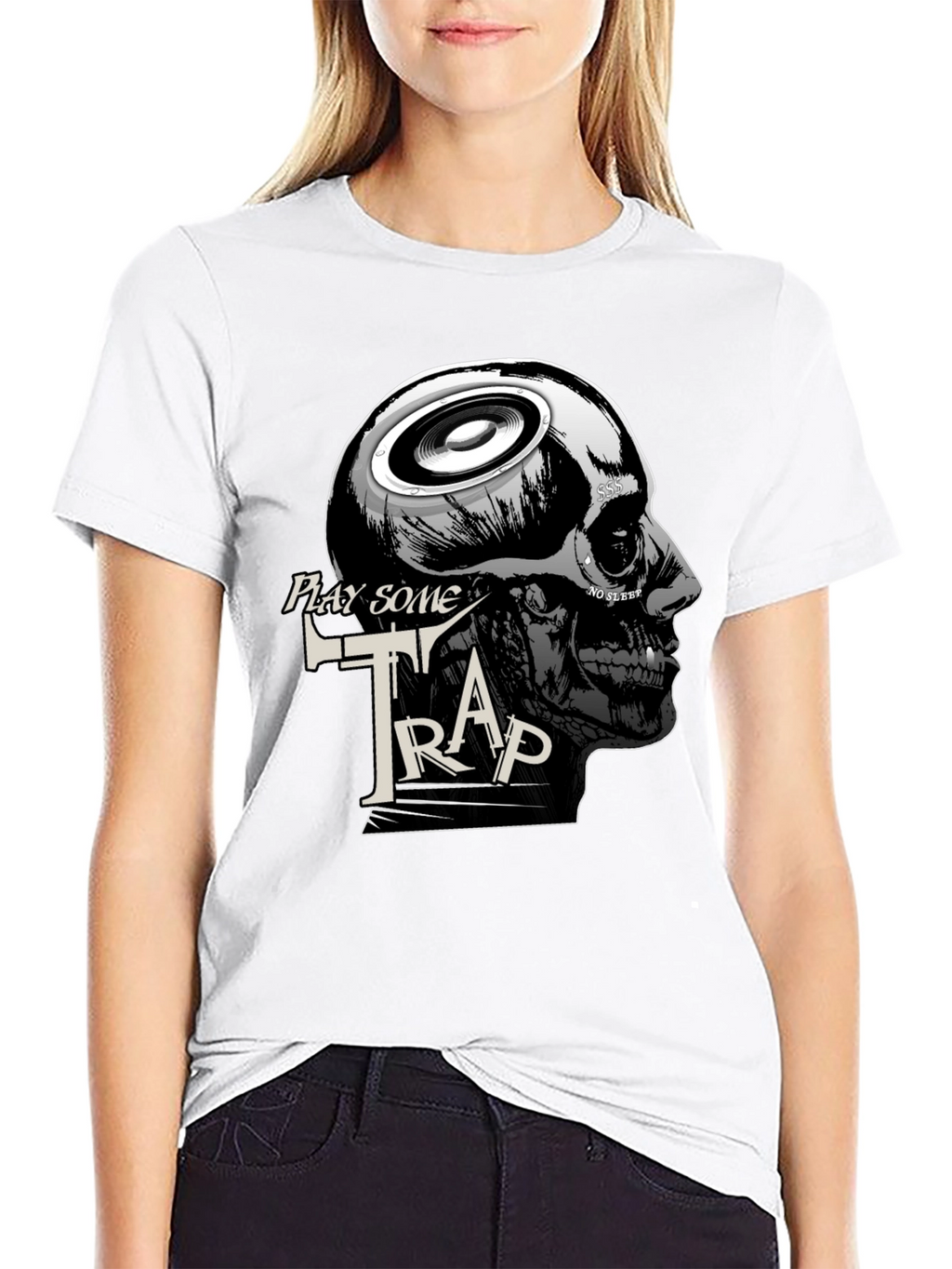 Play Some Trap Graphic Tee - Skull Speaker Design