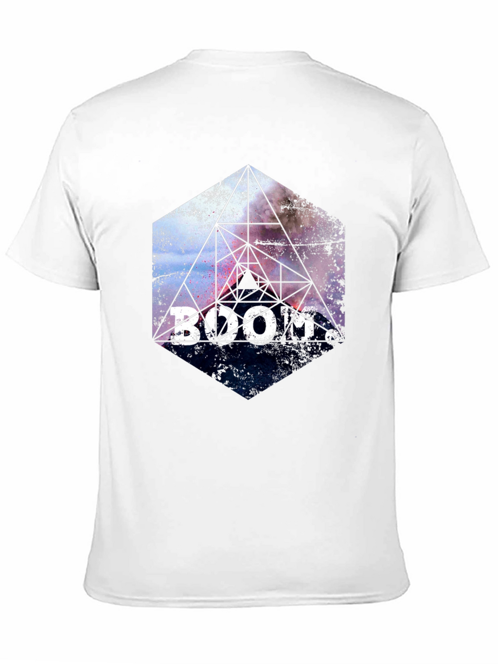 Boom! Geometric Graphic Print Black T-Shirt
