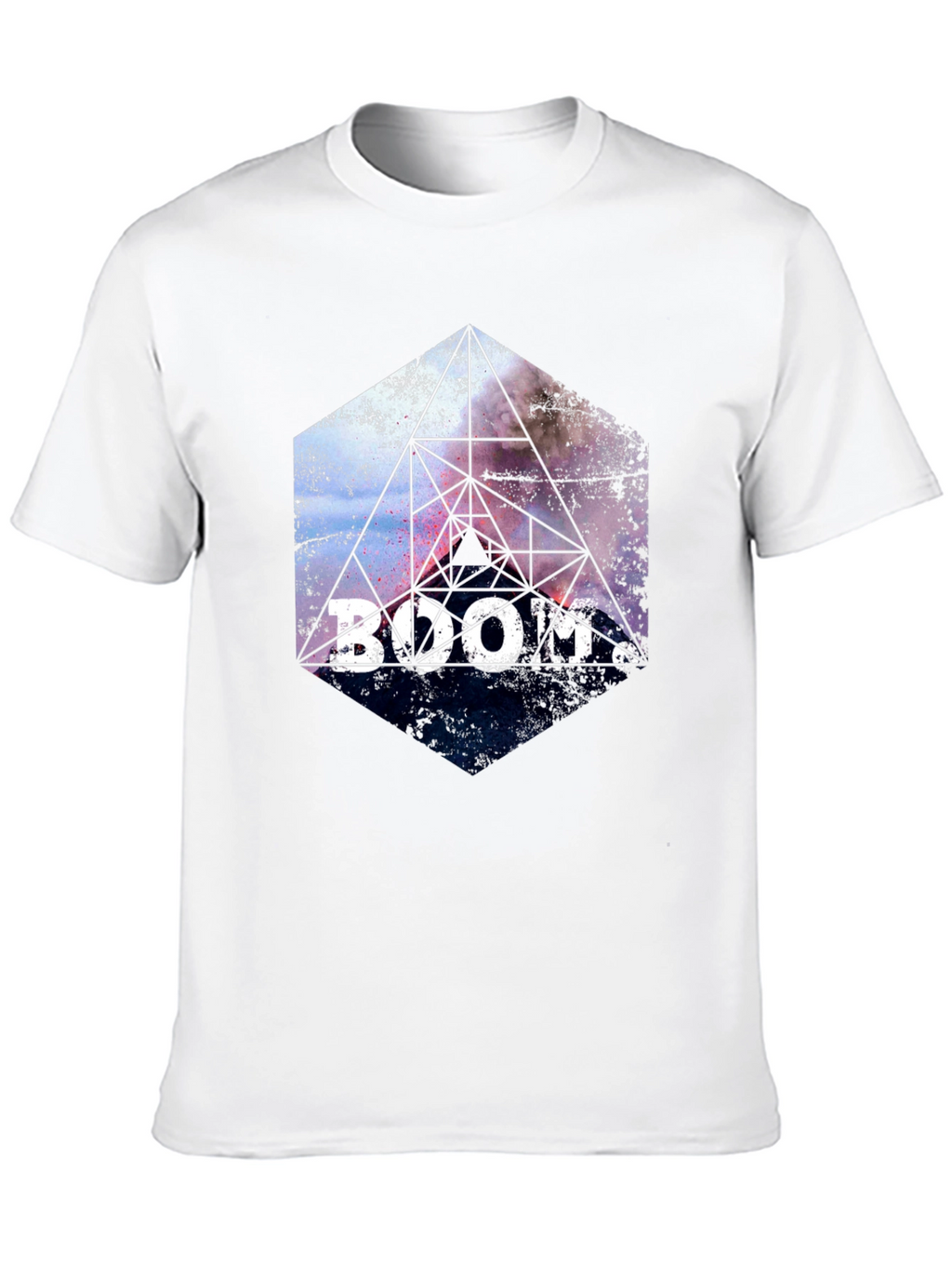 Boom! Geometric Graphic Print Black T-Shirt