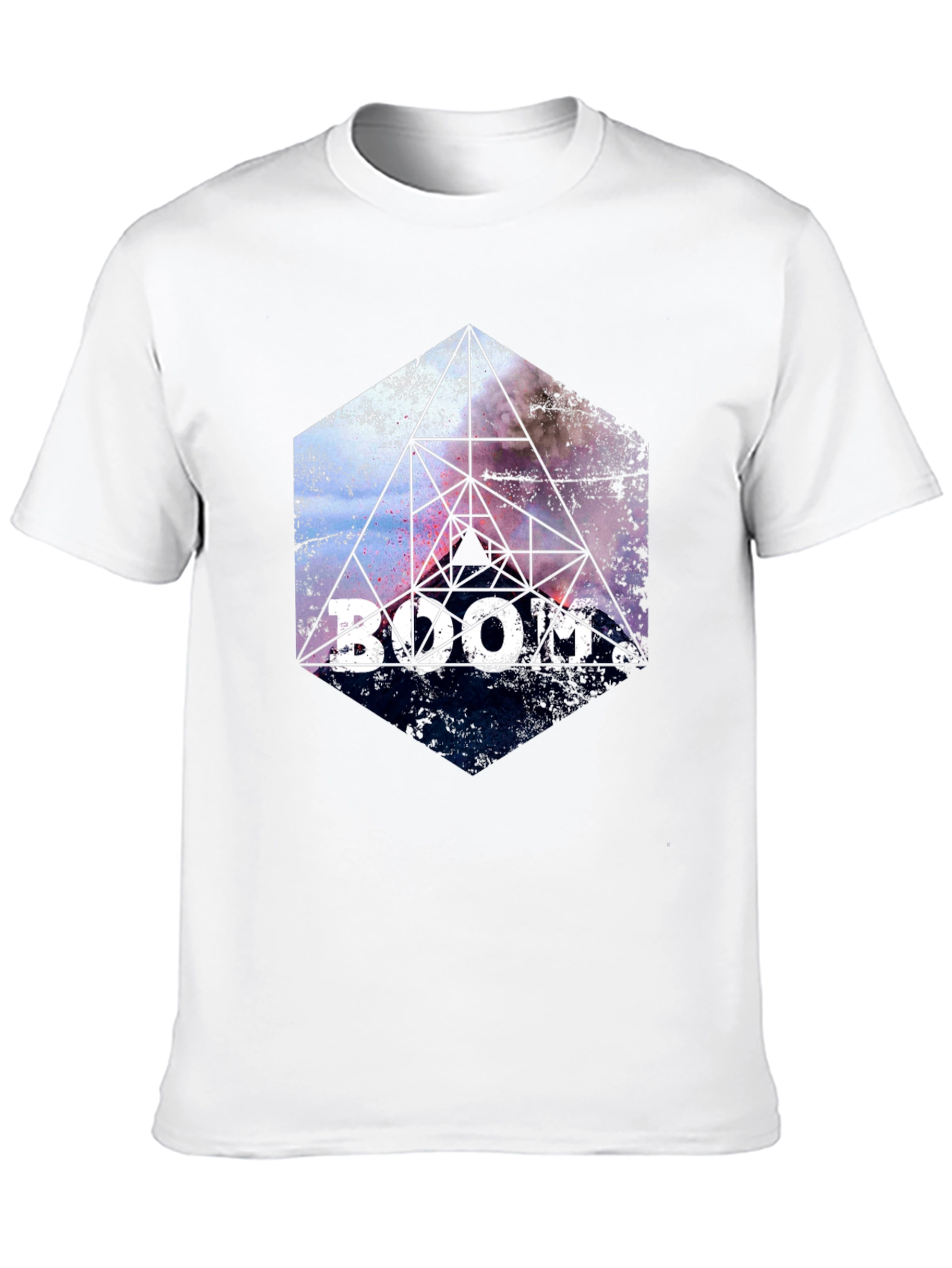 Boom! Geometric Graphic Print Black T-Shirt