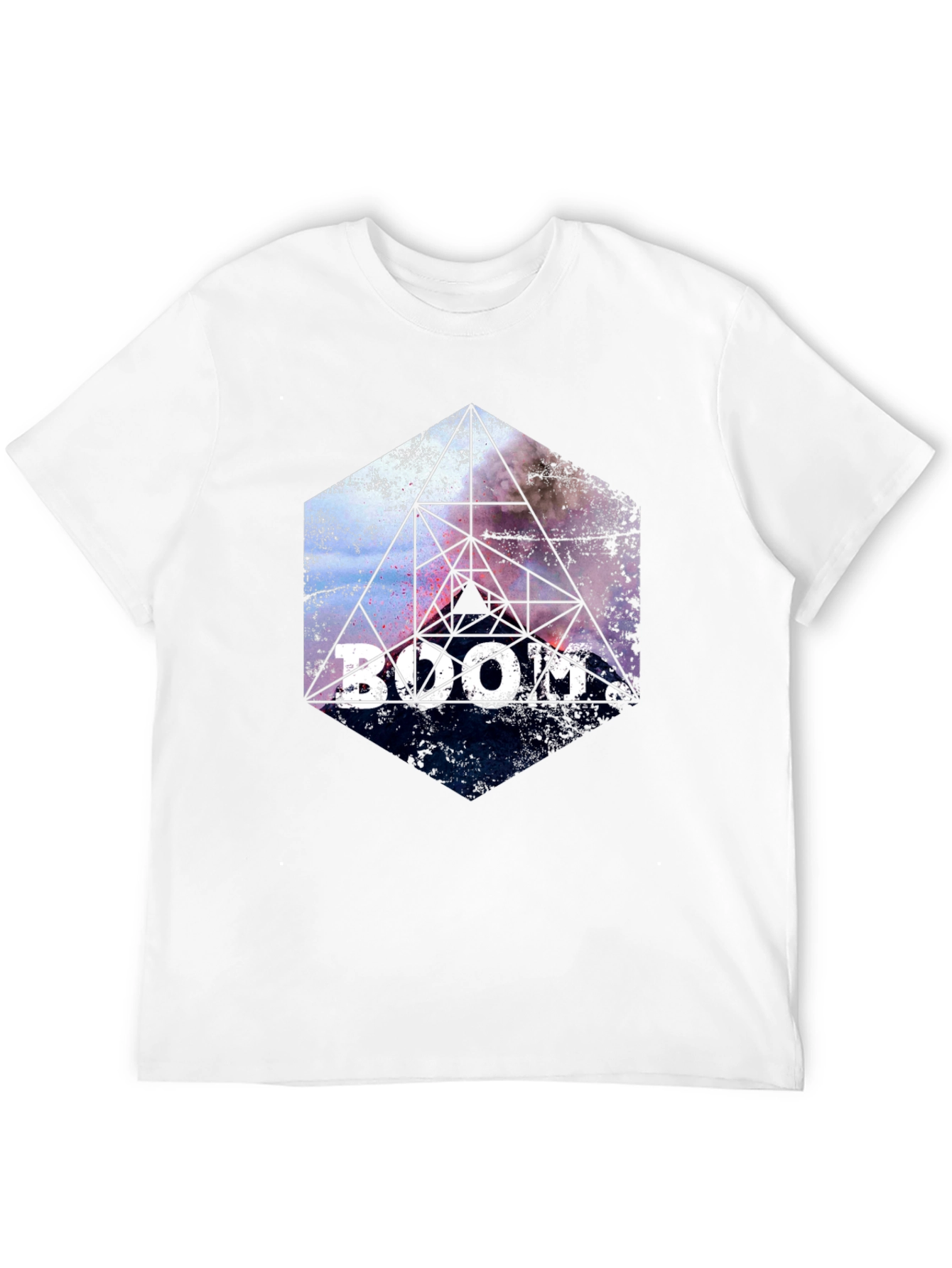 Boom! Geometric Graphic Print Black T-Shirt