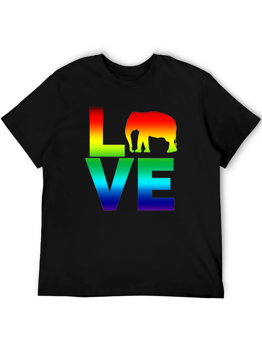 Rainbow Elephant Love T-Shirt