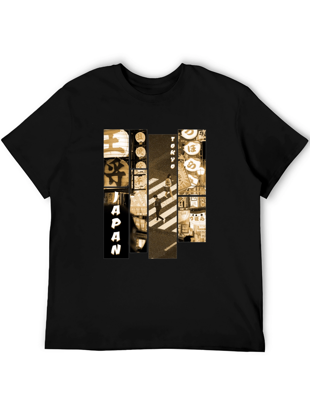 Japan Tokyo Graphic Print Black T-Shirt