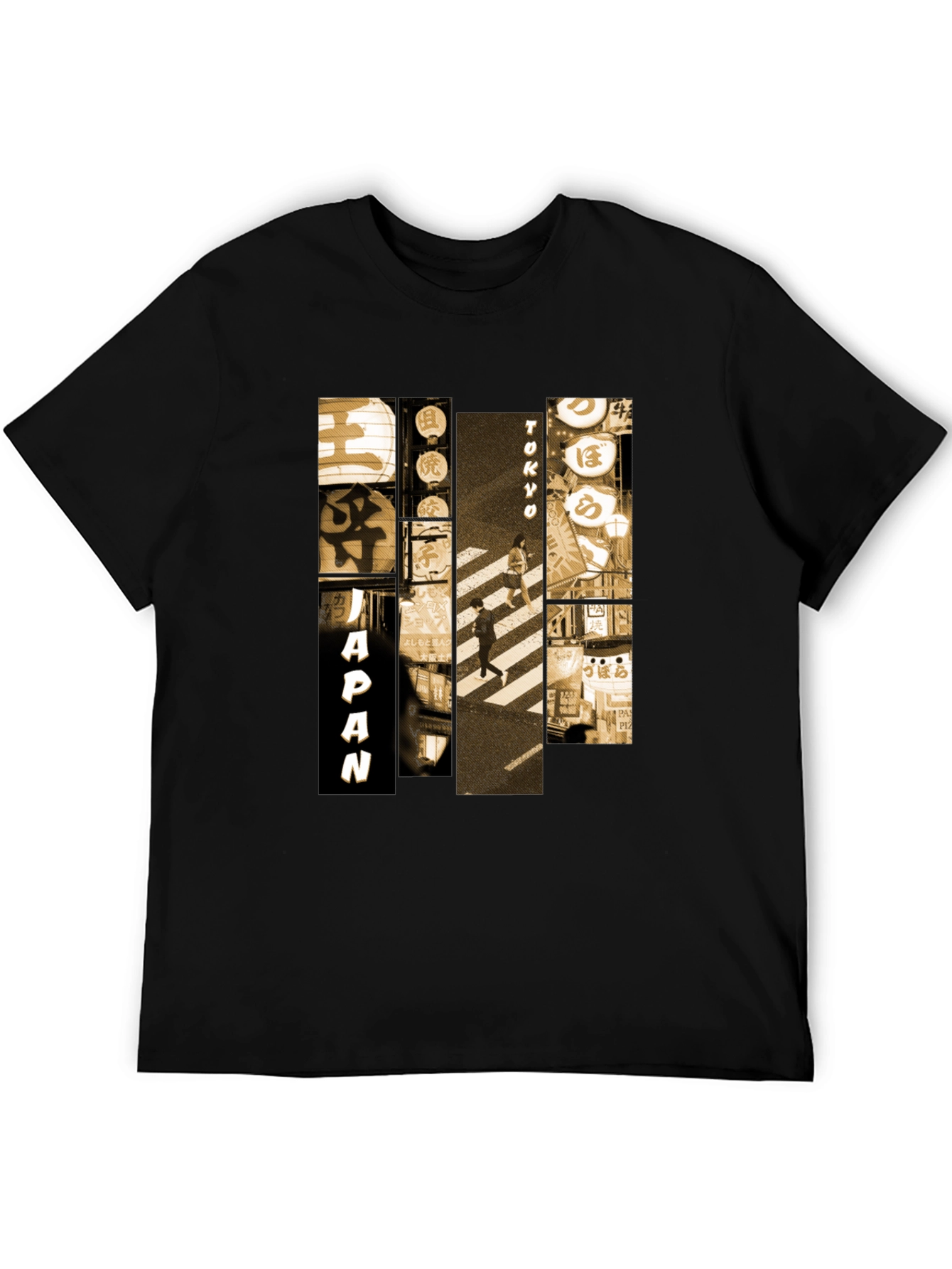 Japan Tokyo Graphic Print Black T-Shirt