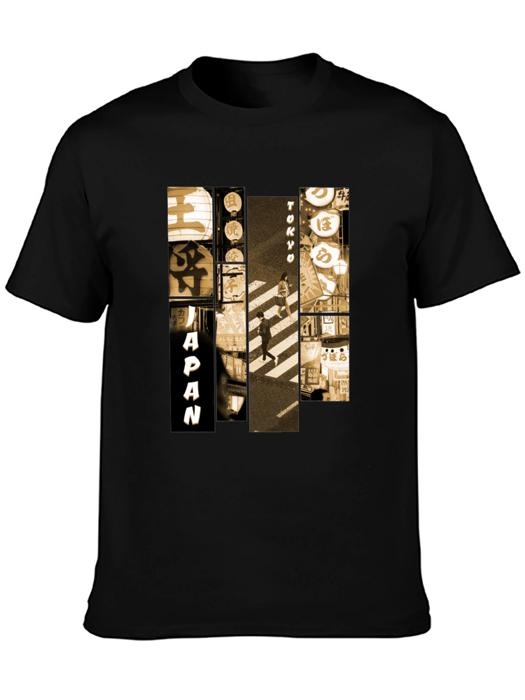 Japan Tokyo Graphic Print Black T-Shirt