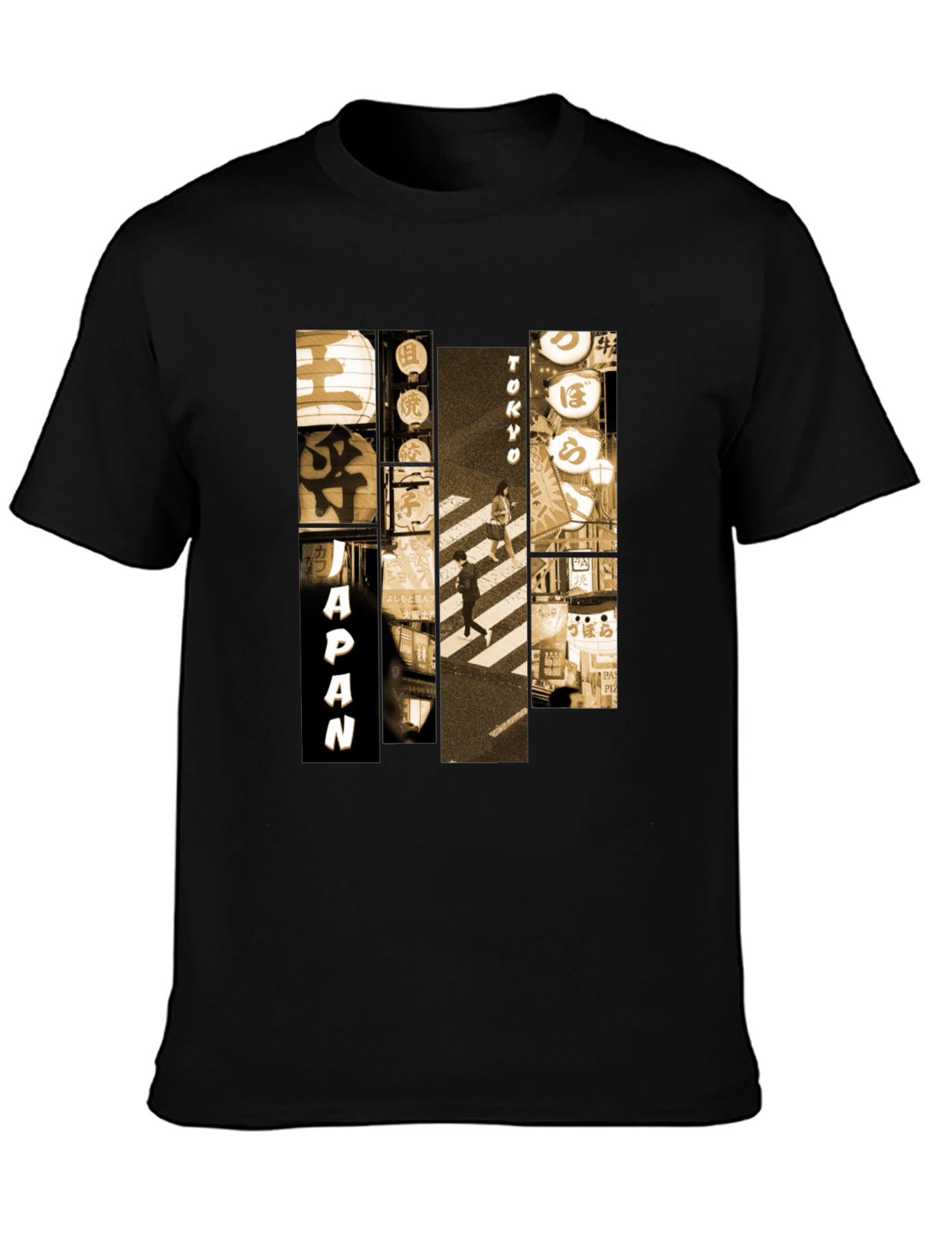 Japan Tokyo Graphic Print Black T-Shirt