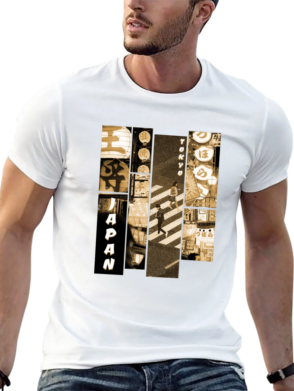 Japan Tokyo Graphic Print Black T-Shirt