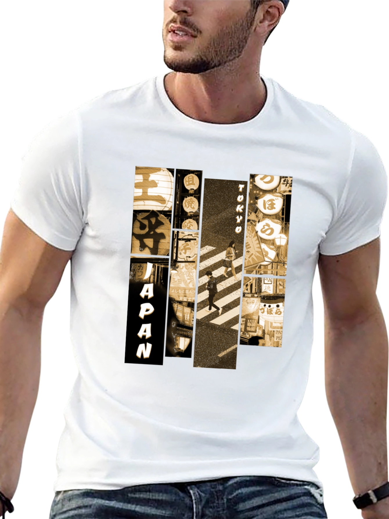 Japan Tokyo Graphic Print Black T-Shirt