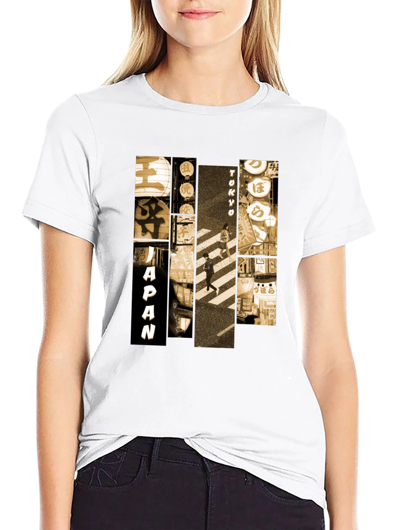 Japan Tokyo Graphic Print Black T-Shirt