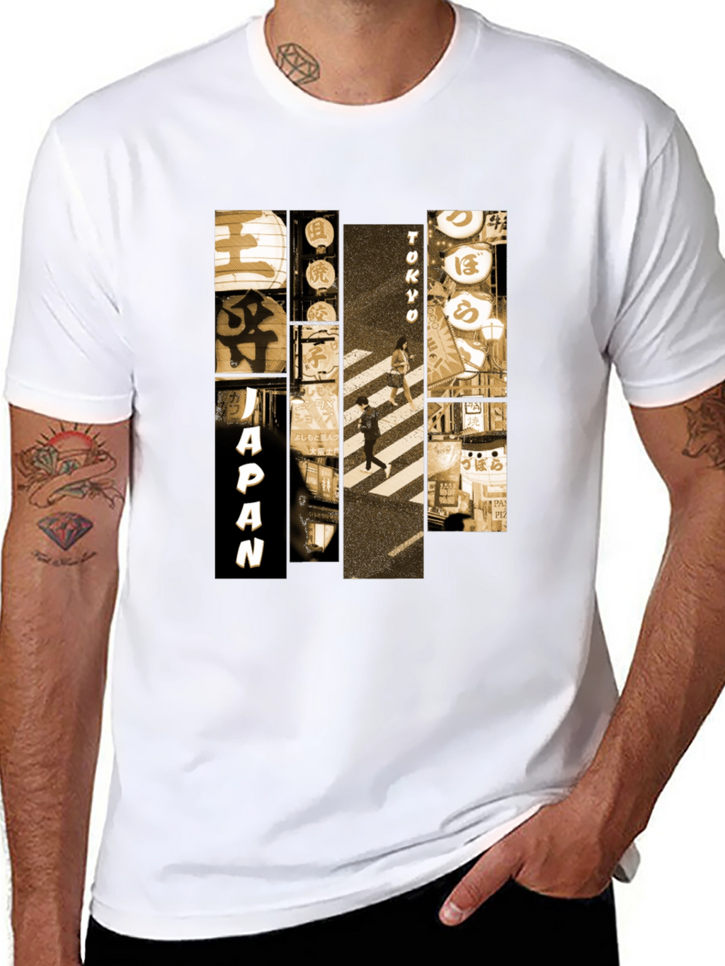 Japan Tokyo Graphic Print Black T-Shirt