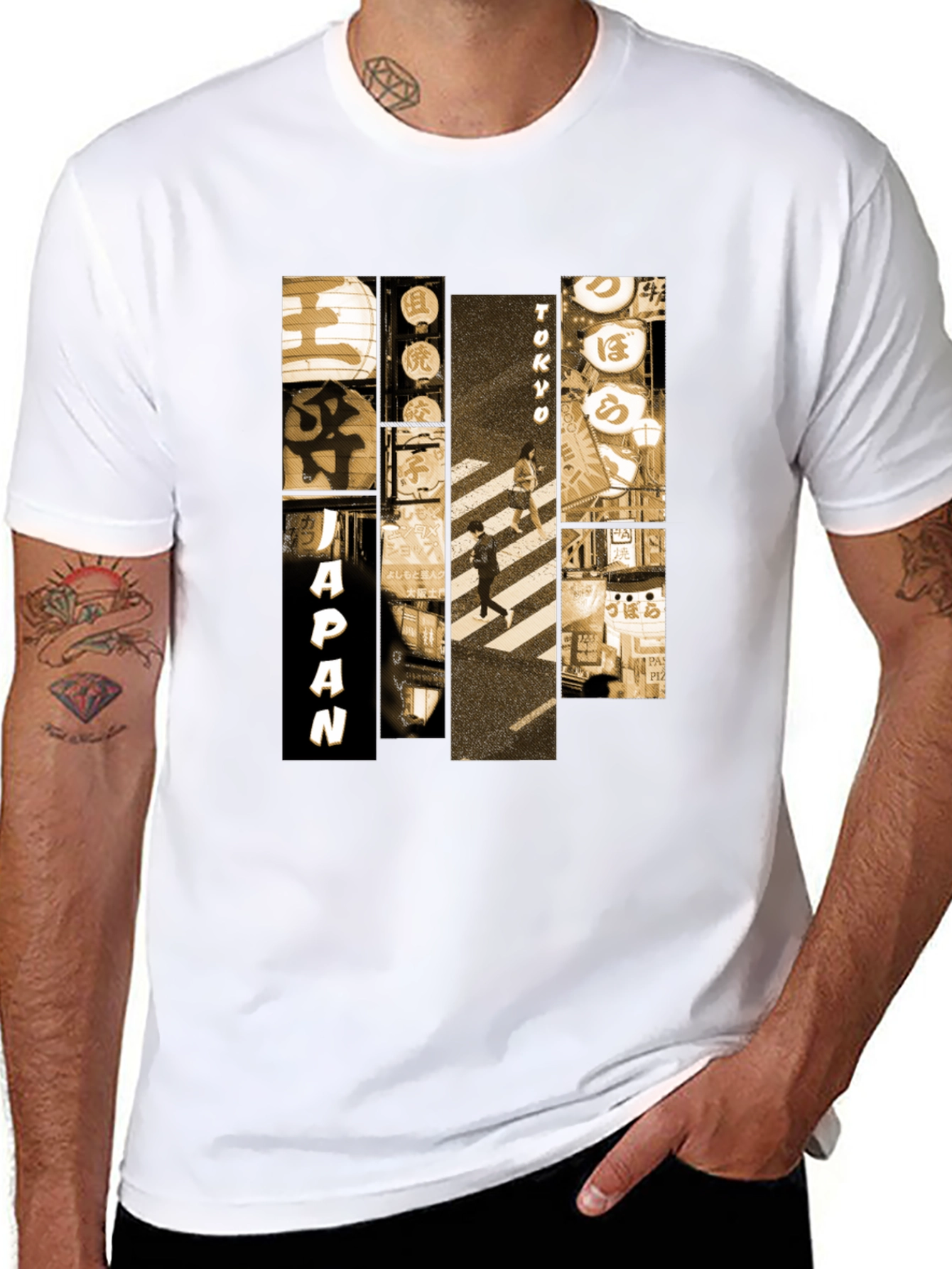 Japan Tokyo Graphic Print Black T-Shirt