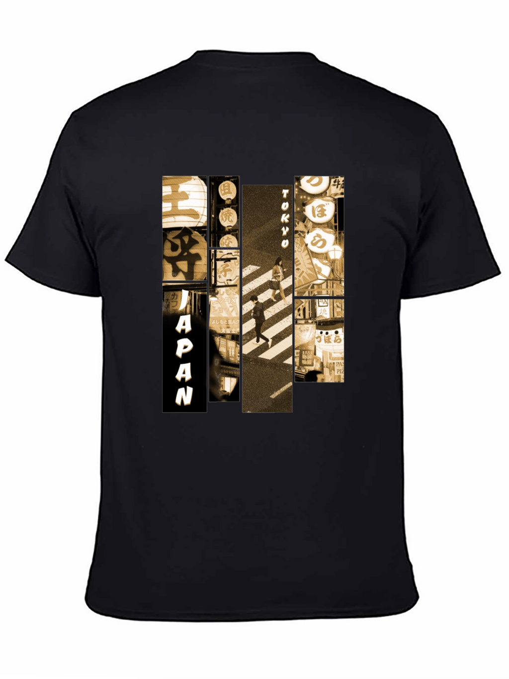 Japan Tokyo Graphic Print Black T-Shirt