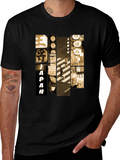 Japan Tokyo Graphic Print Black T-Shirt