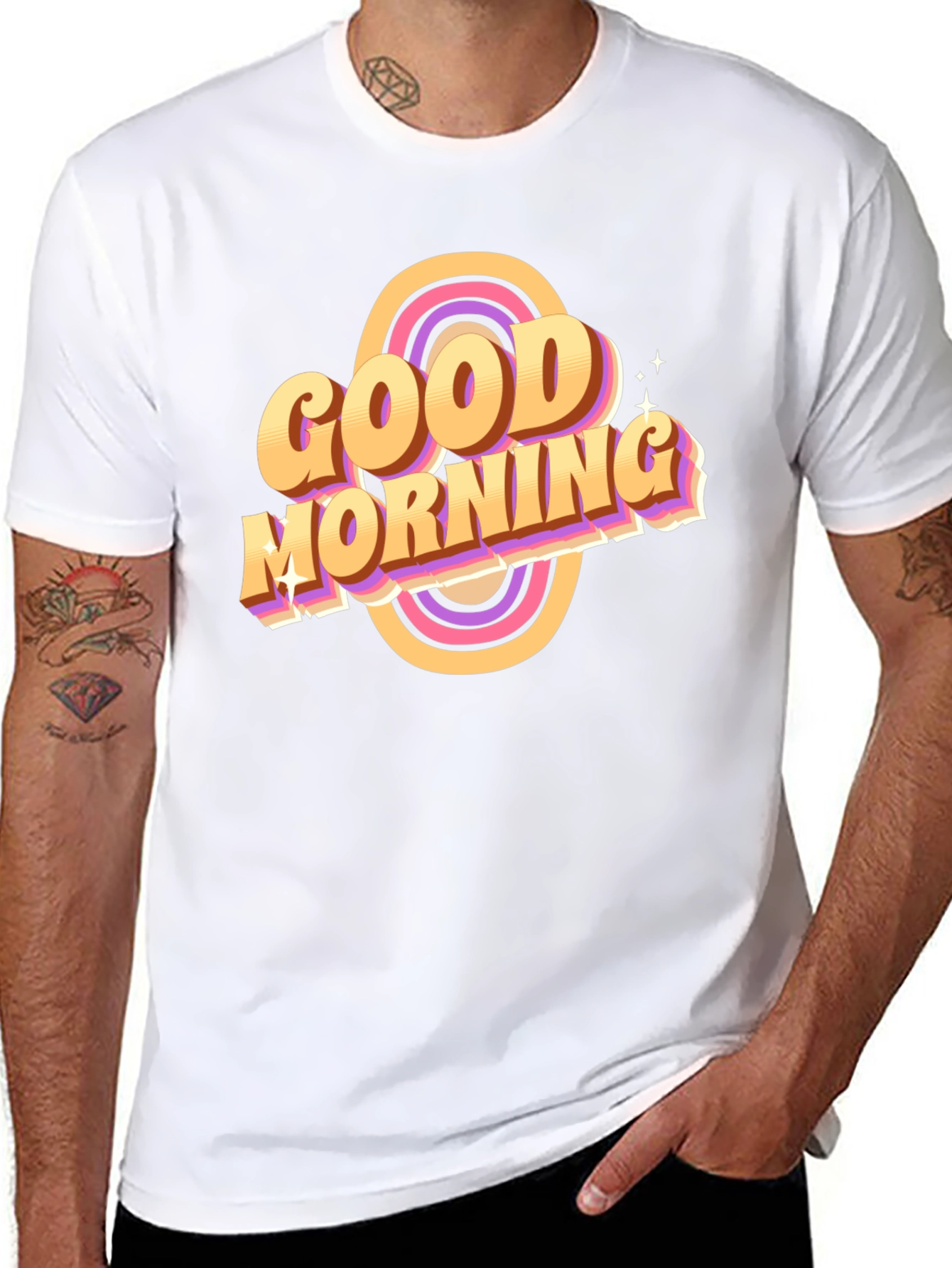Good Morning Retro T-Shirt Black