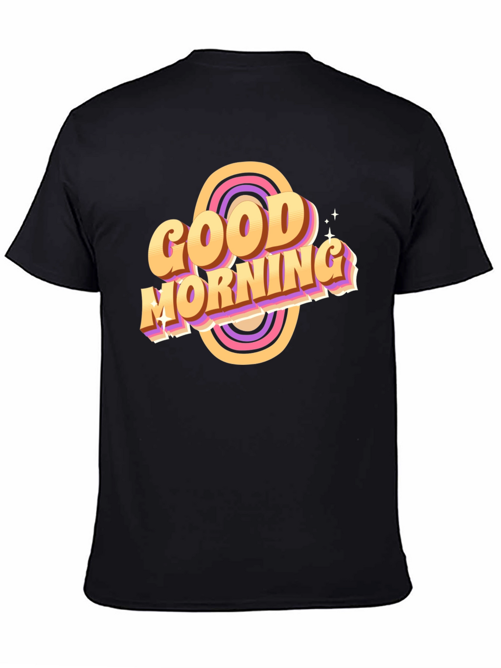 Good Morning Retro T-Shirt Black