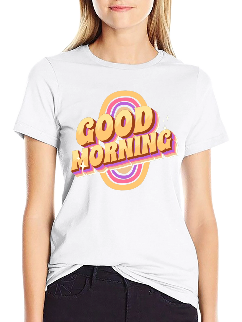 Good Morning Retro T-Shirt Black