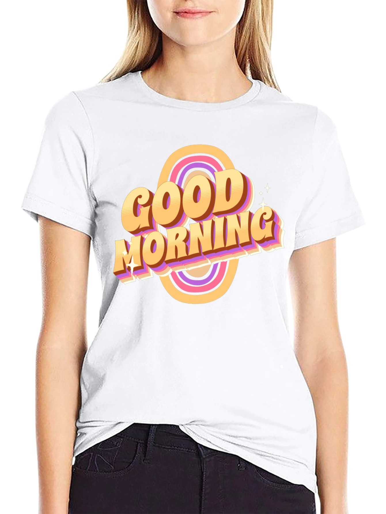 Good Morning Retro T-Shirt Black