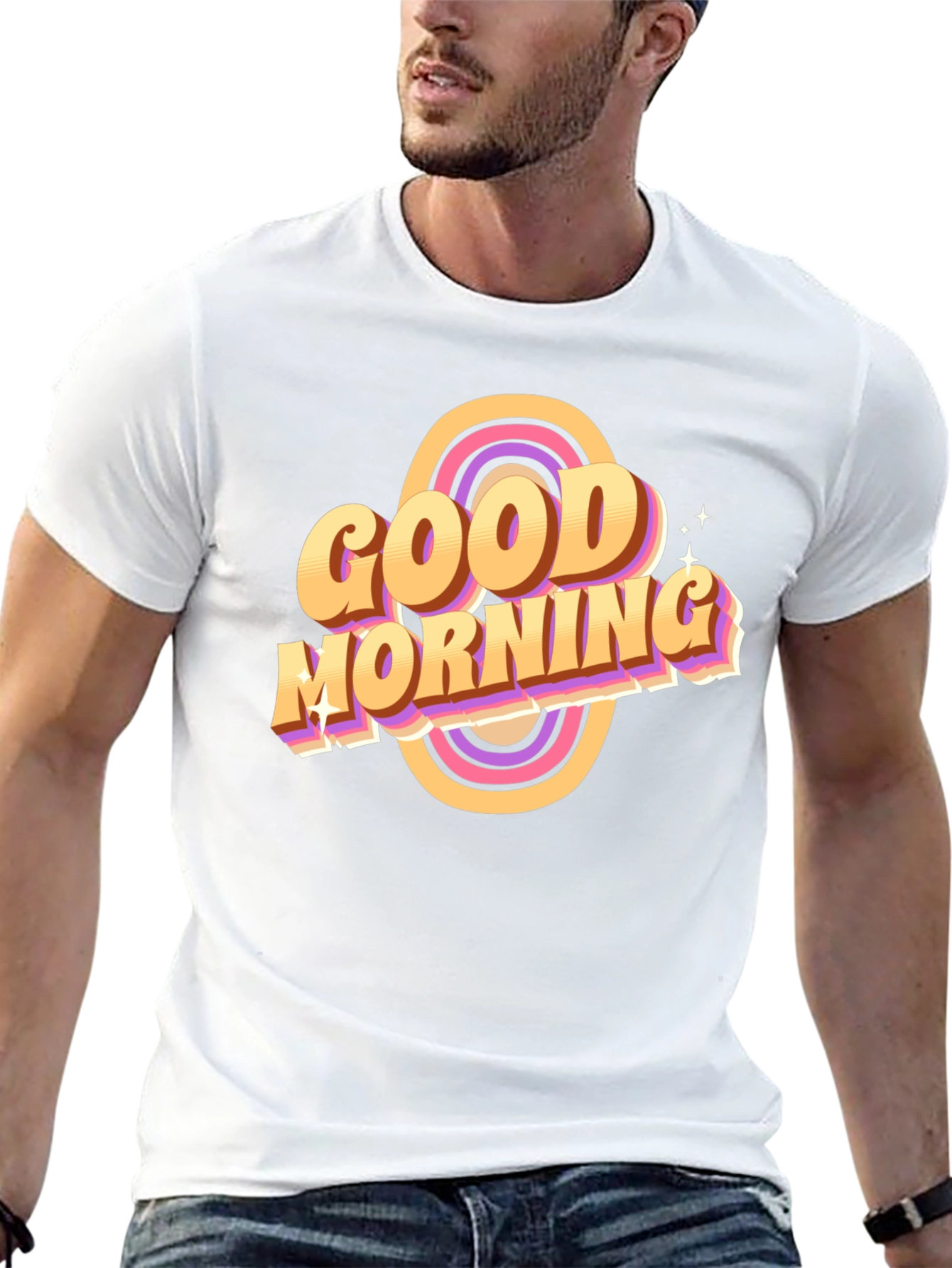 Good Morning Retro T-Shirt Black