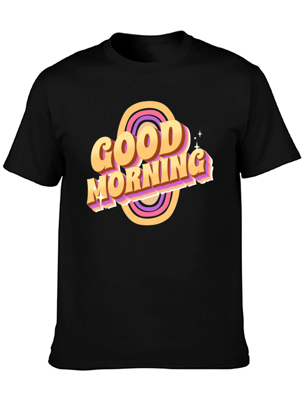 Good Morning Retro T-Shirt Black