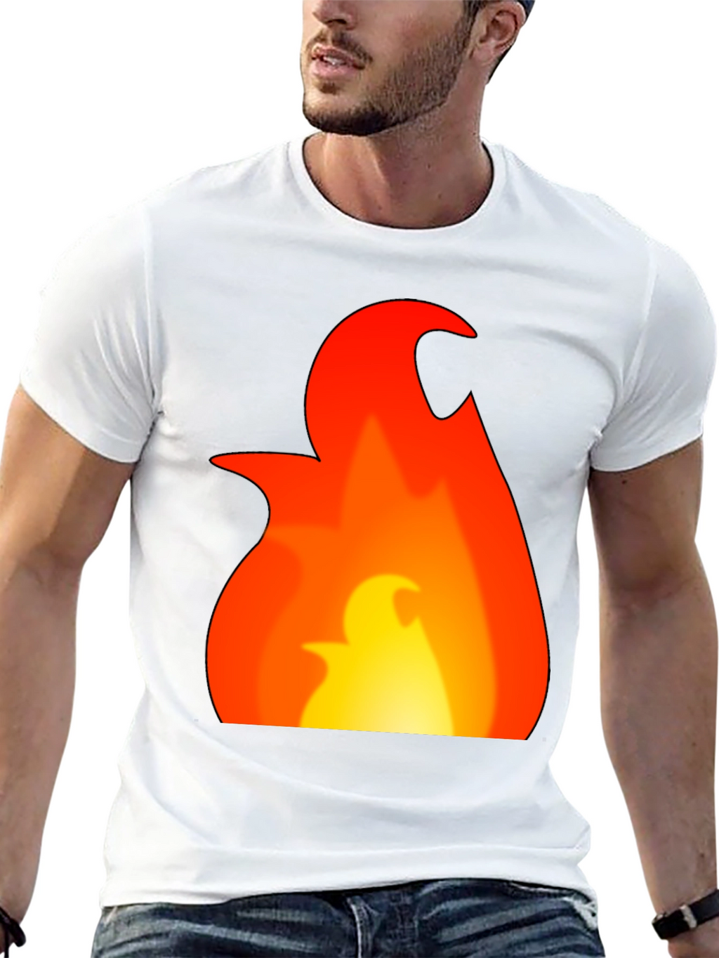 Flame Graphic Tee - Bold Black T-Shirt