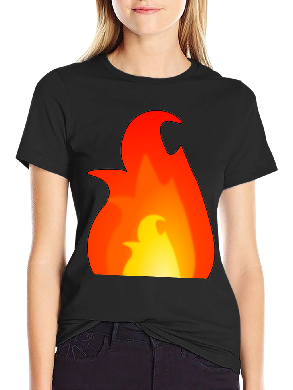 Flame Graphic Tee - Bold Black T-Shirt