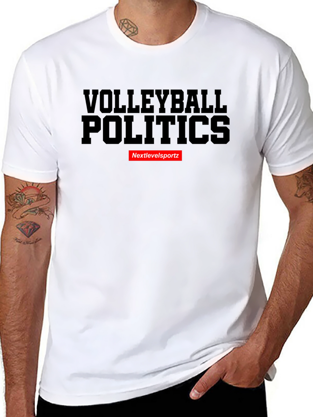 Volleyball Politics Black Graphic Tee
