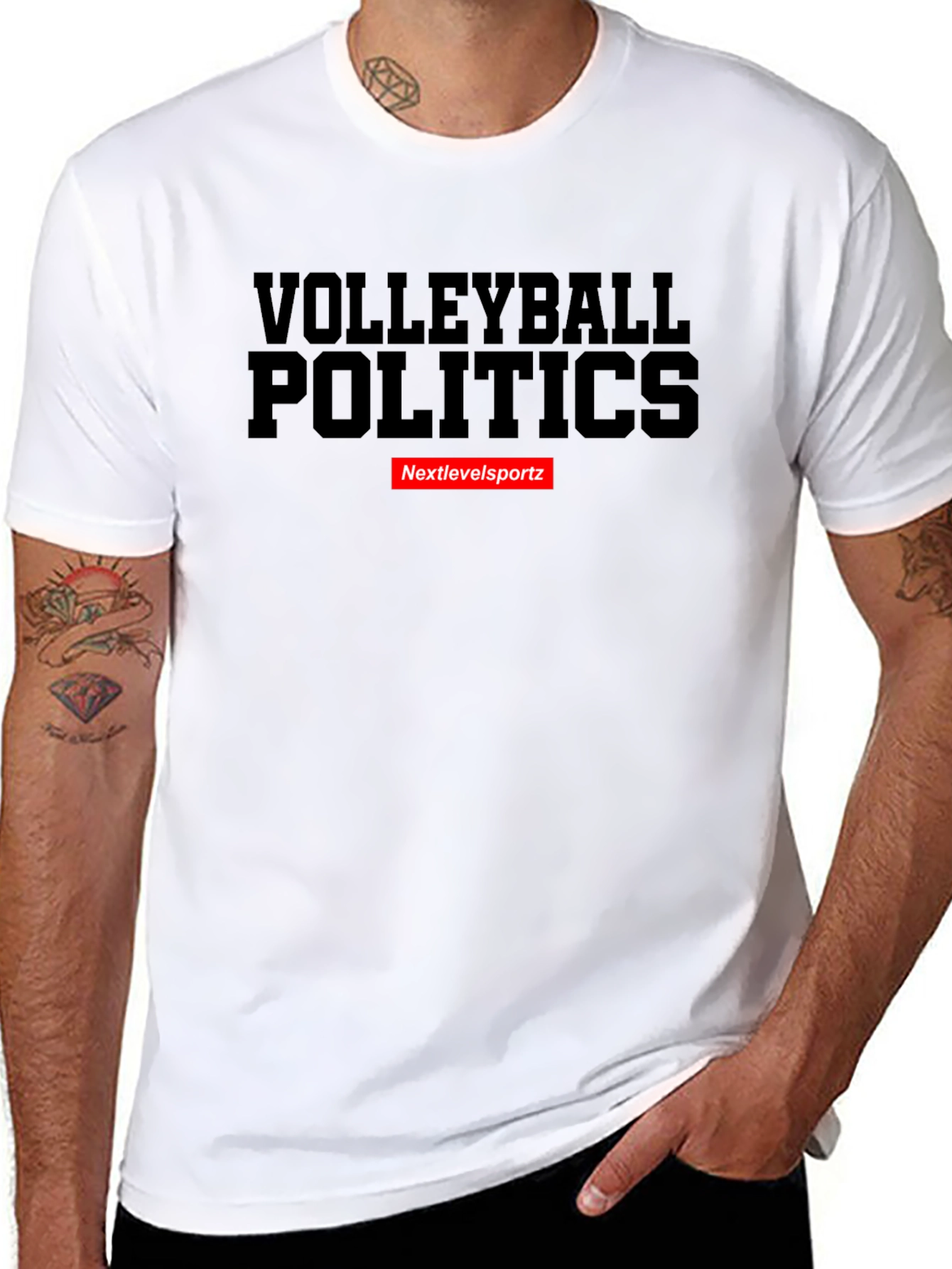 Volleyball Politics Black Graphic Tee