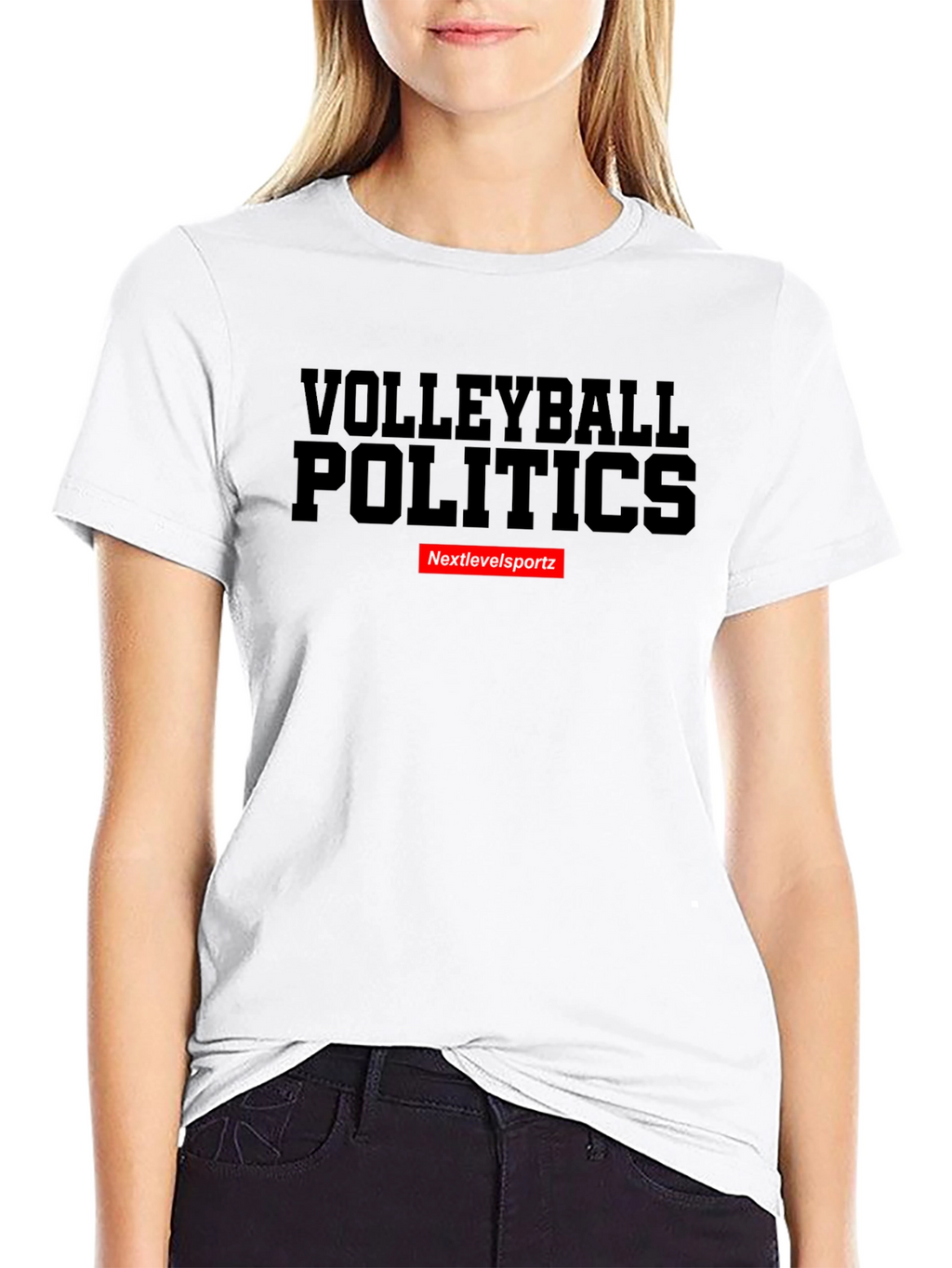 Volleyball Politics Black Graphic Tee