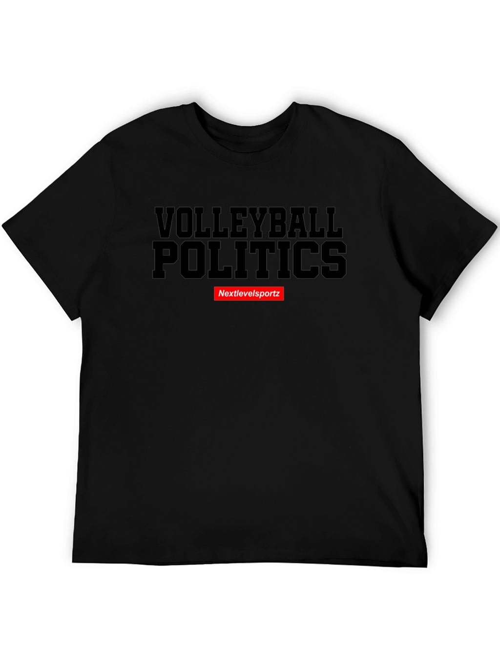 Volleyball Politics Black Graphic Tee