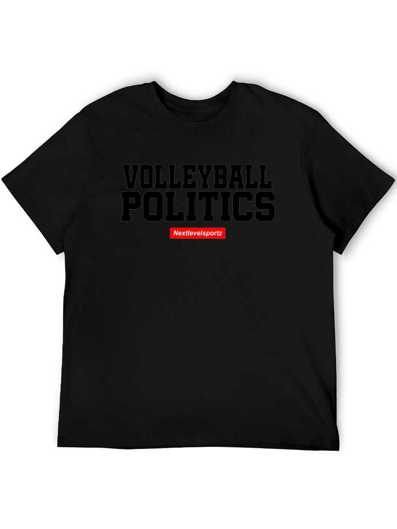 Volleyball Politics Black Graphic Tee