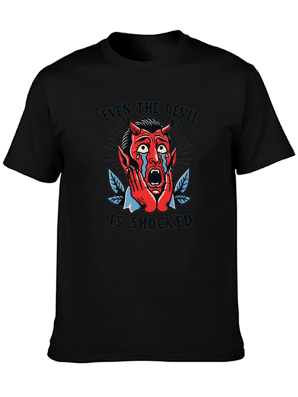 Shocked Devil Graphic Print T-Shirt
