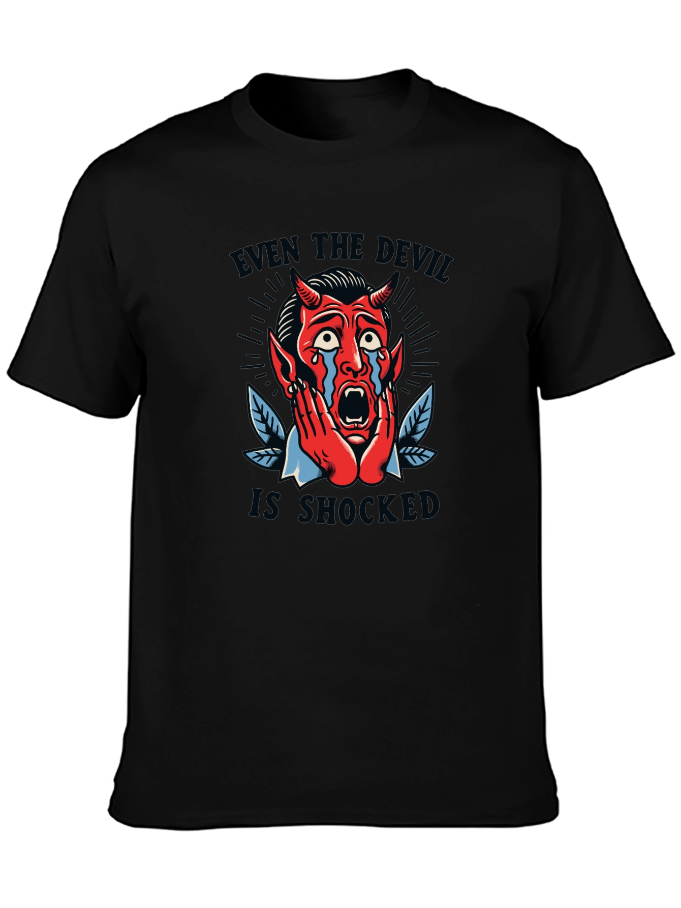 Shocked Devil Graphic Print T-Shirt