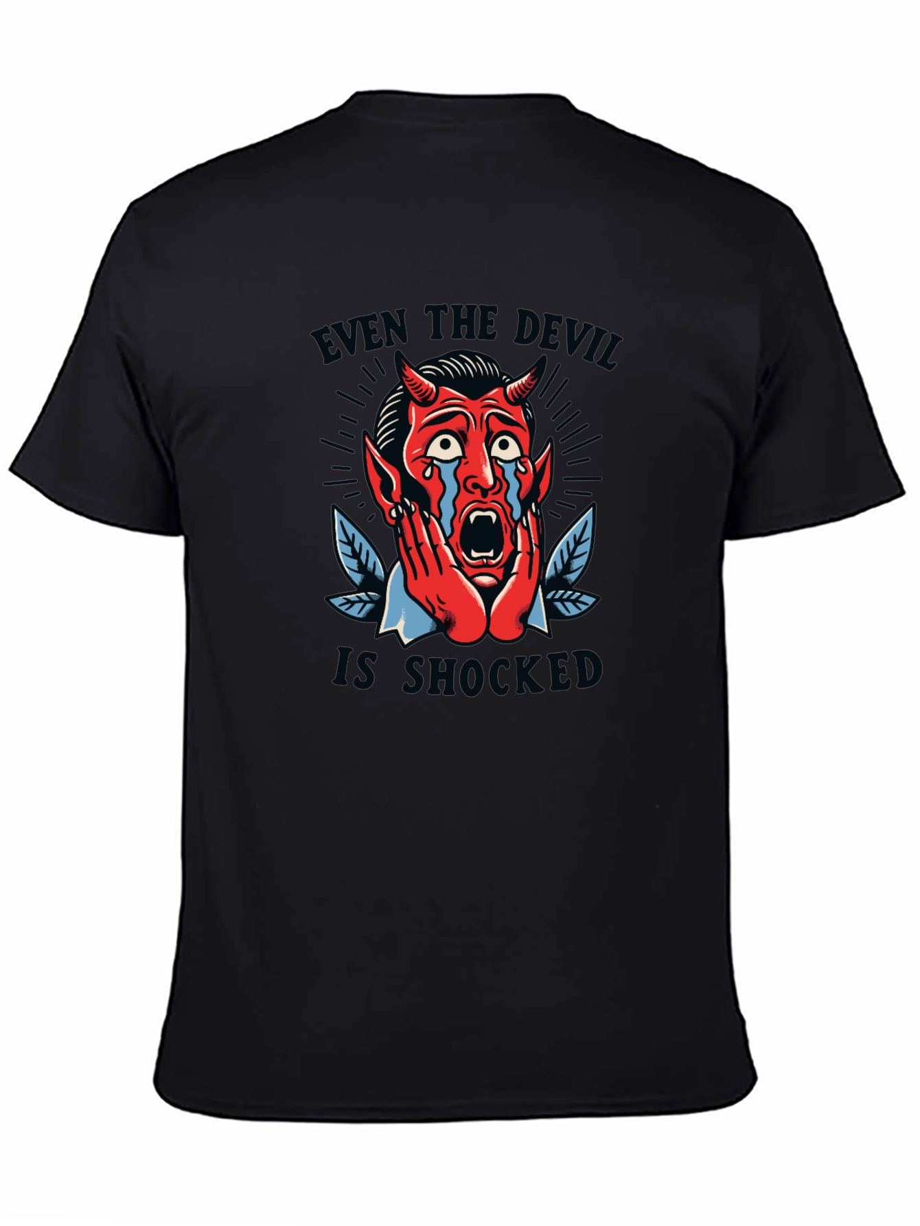 Shocked Devil Graphic Print T-Shirt