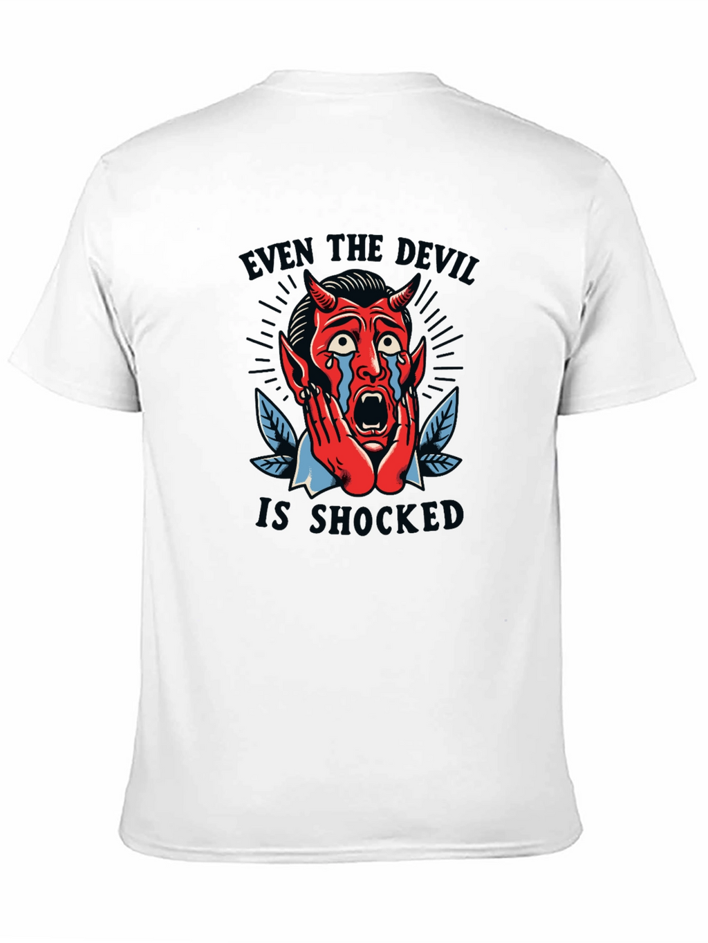 Shocked Devil Graphic Print T-Shirt