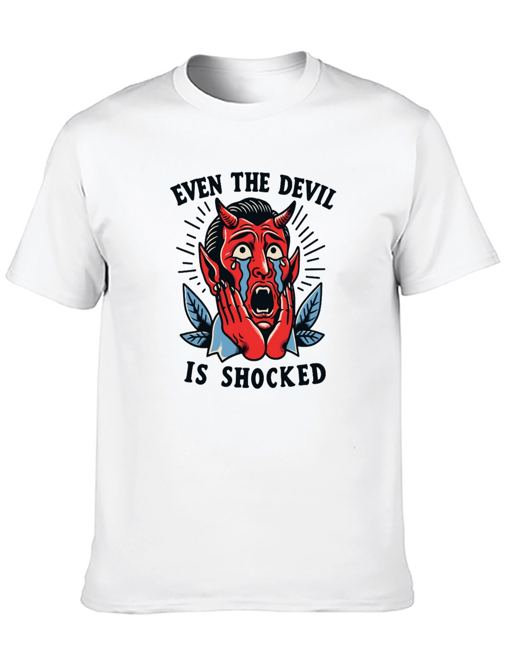 Shocked Devil Graphic Print T-Shirt