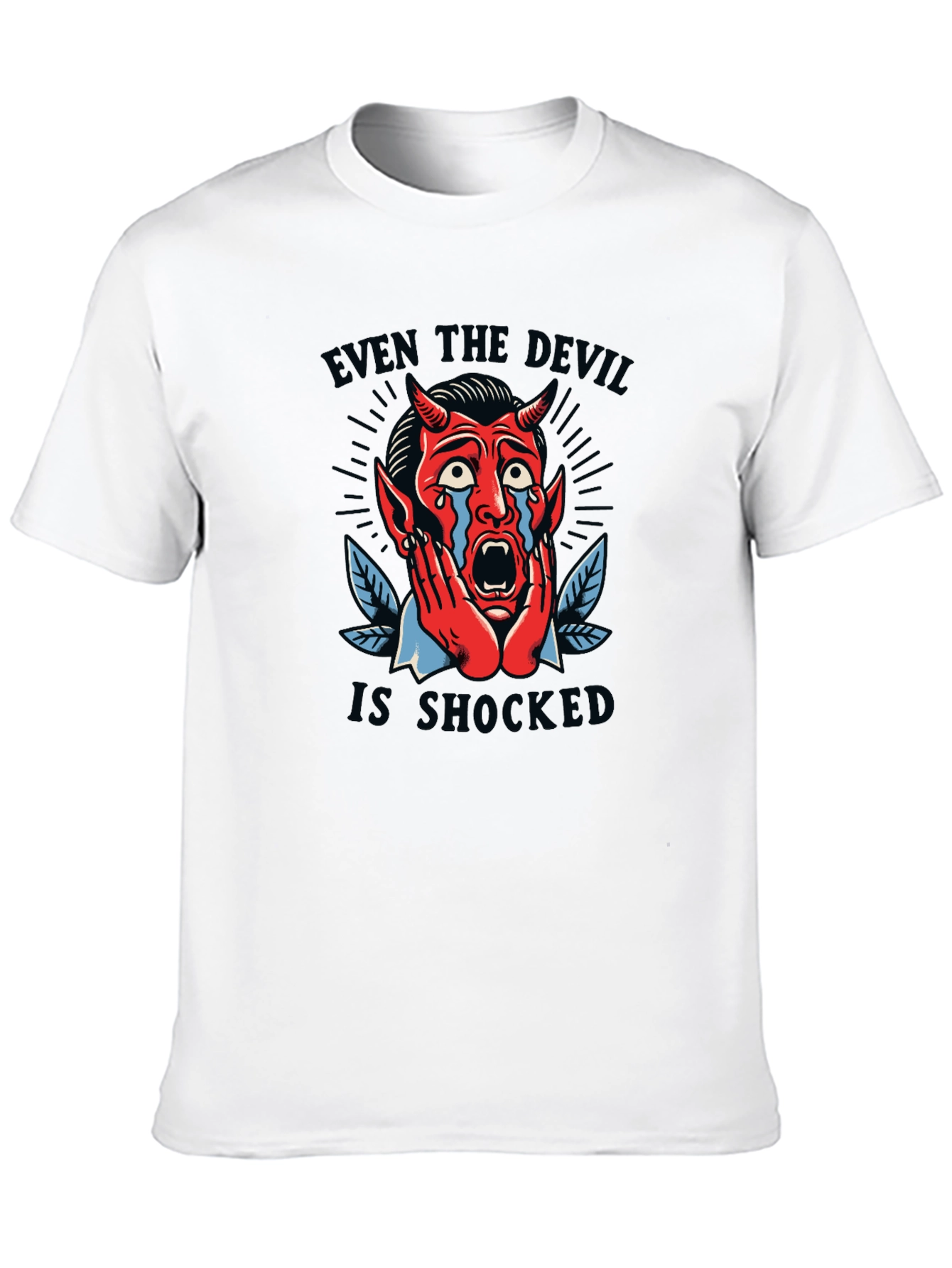 Shocked Devil Graphic Print T-Shirt