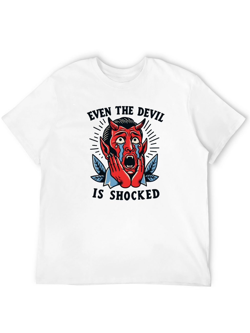 Shocked Devil Graphic Print T-Shirt