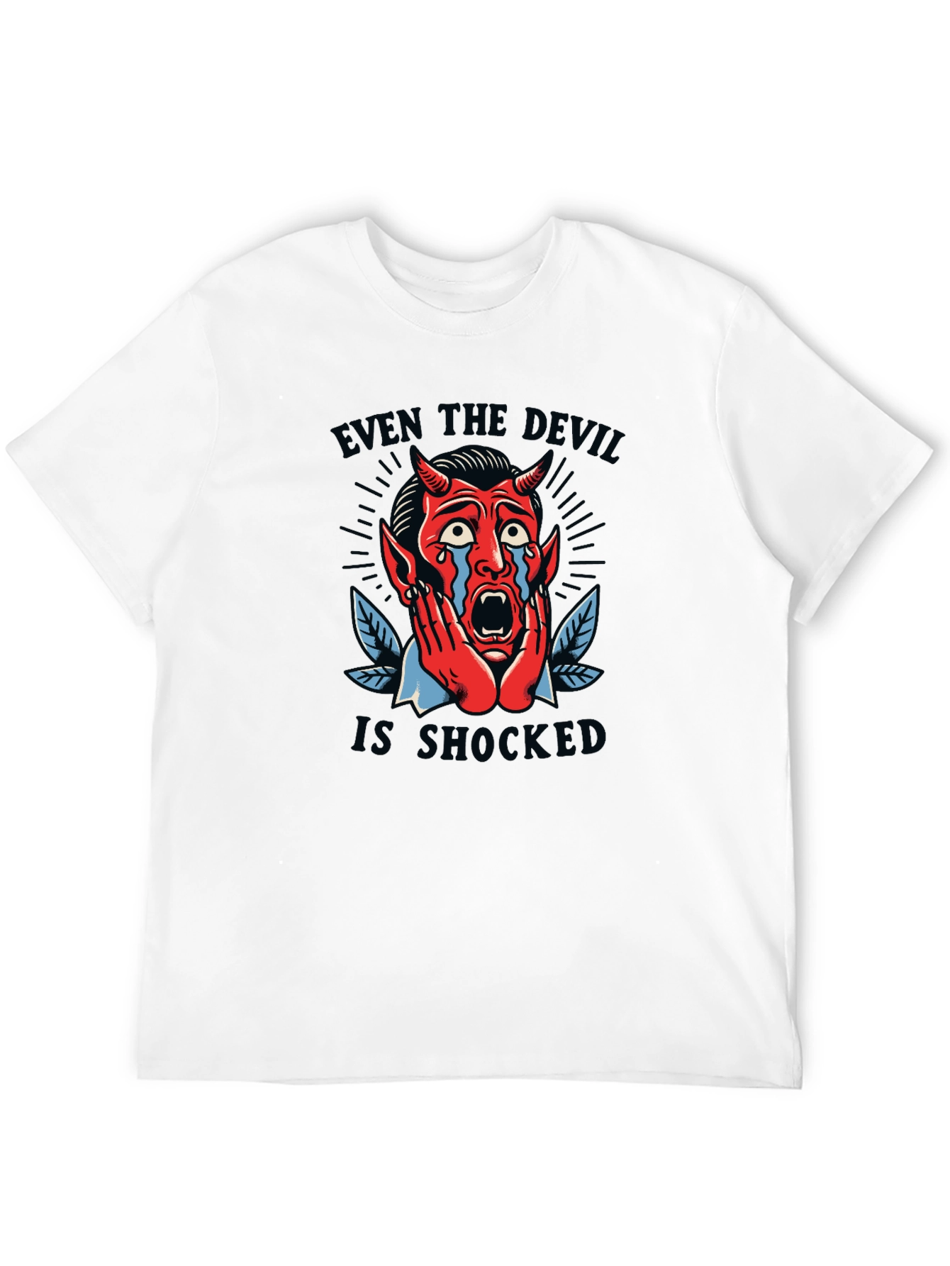 Shocked Devil Graphic Print T-Shirt