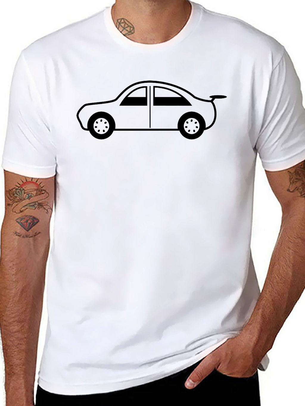 Car Graphic Tee - Black Cotton