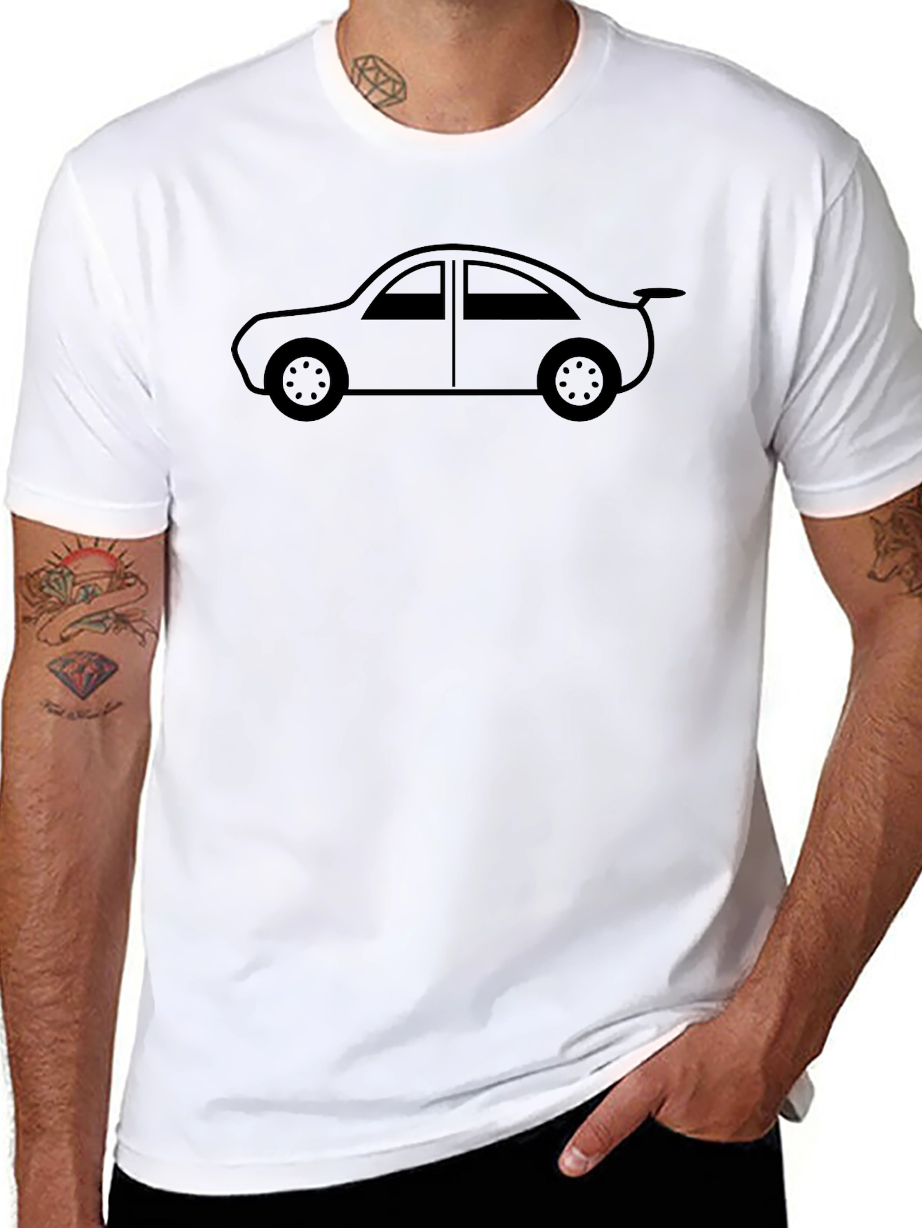 Car Graphic Tee - Black Cotton