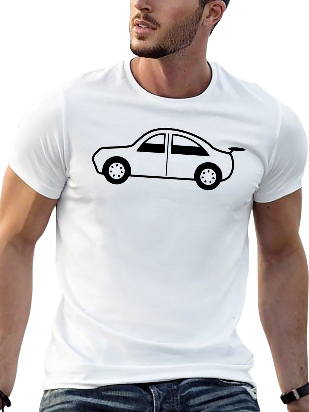 Car Graphic Tee - Black Cotton
