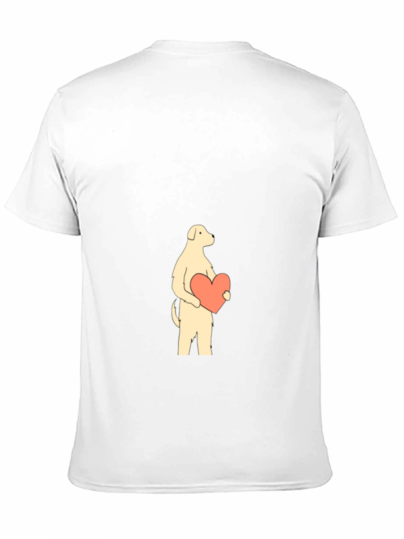 Dog with Heart Graphic Tee - Black Cotton Shirt