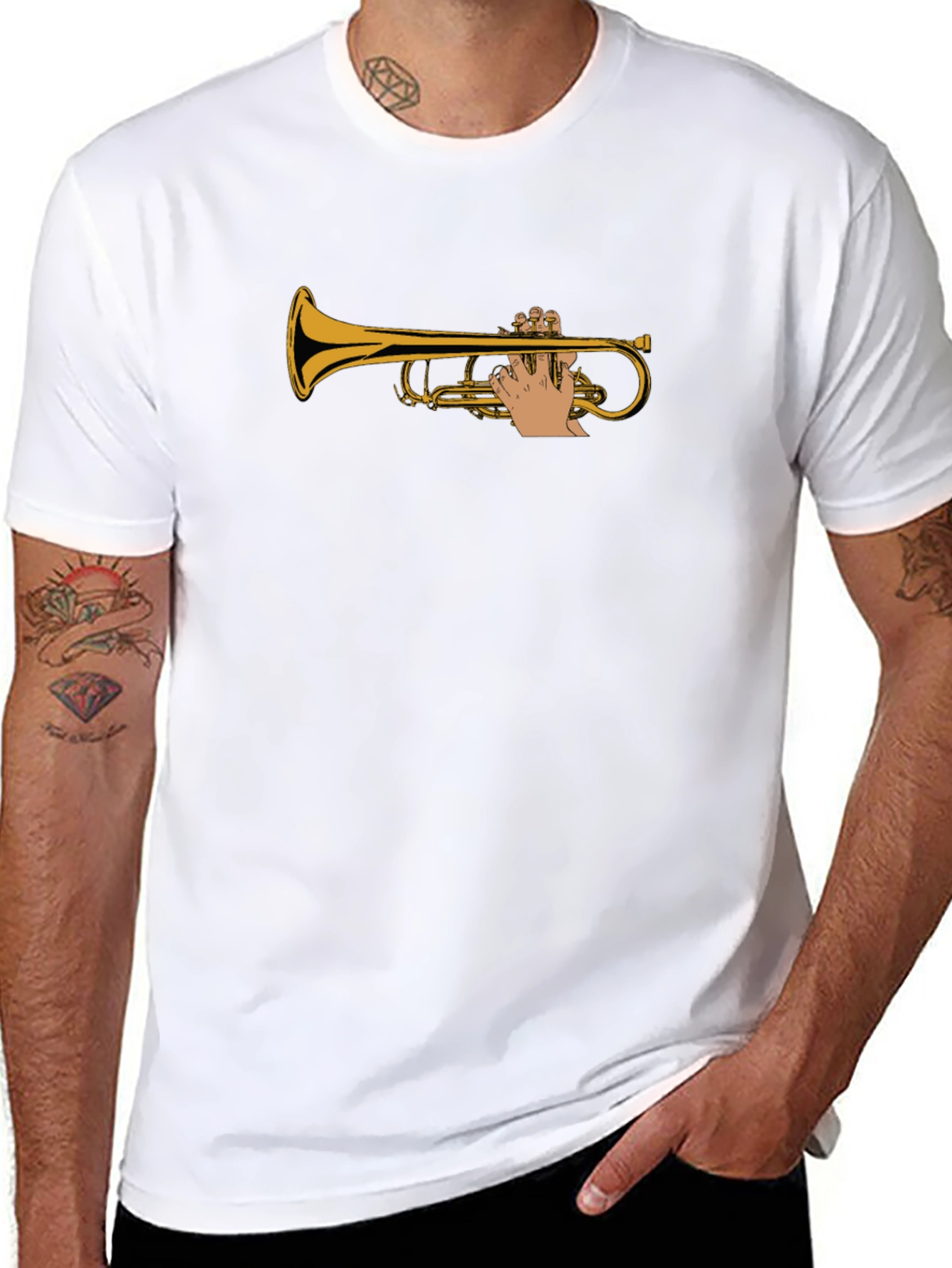Trumpet Player Black T-Shirt