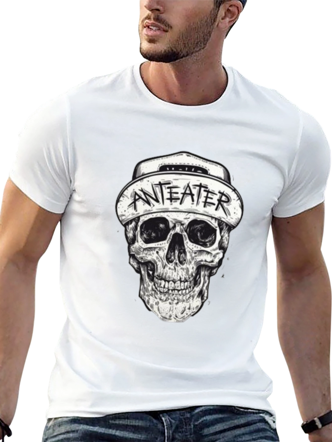 Anteater Skull Graphic Black T-Shirt