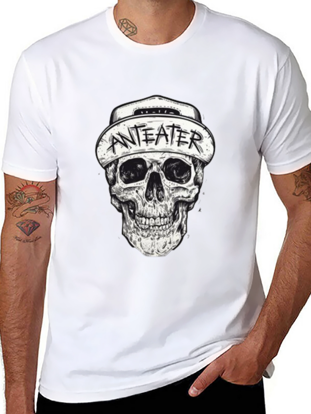 Anteater Skull Graphic Black T-Shirt